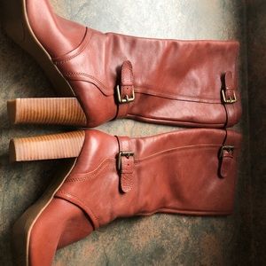 Tall Leather Boots in Bay Brown